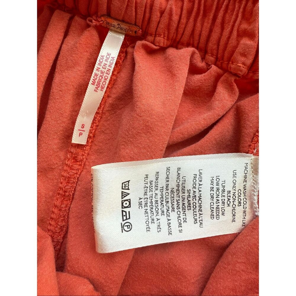 Free People Free People Get Free Poplin Pull-On Shorts In Washed Orange Size S - Picture 10 of 11
